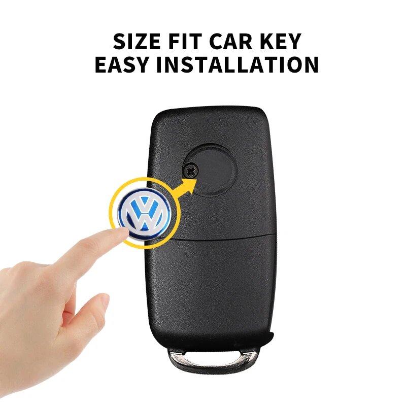 Car Key Shell Remote Control Sticker Round Shape Logo For Volkswagen VW Passat Golf 4 5 6 7 GTI Rline Tiguan Bora Polo Jetta Zj4