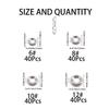 160Pcs concave and convex gasket set 304 stainless steel fish eye gasket box 6 #8 #10 #12 #