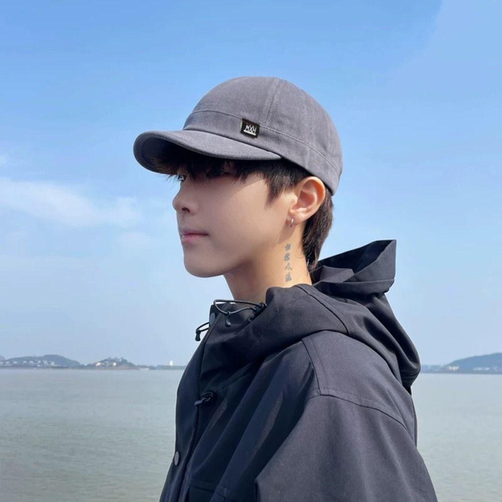 Solid Color Sun Hat Japanese Style Peaked Cap Fashion Short Brim Baseball Cap  Outdoor