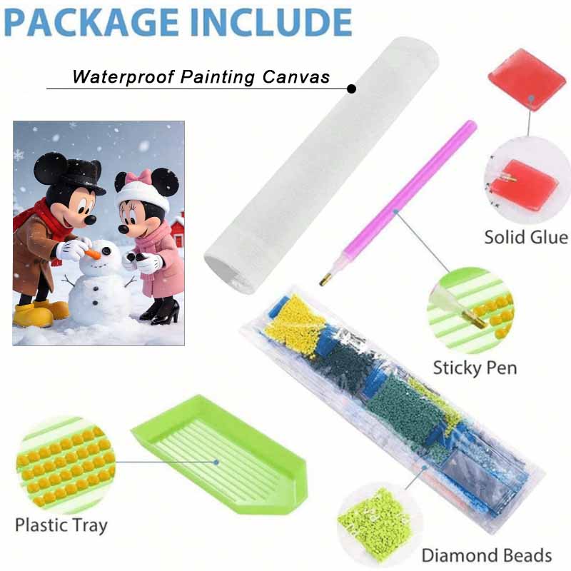 Disney Diamond Art Painting Kit 5D Diamond Snowman Painting Dot Art Gemstone Crystal Paint Diamond Home Wall Decor