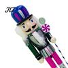 Indoor Christmas Decor Wooden Nutcracker Figurine, Hand Painted Soldier Ornament, Bright Large Figurine Color Statue for Holiday Home Desktop