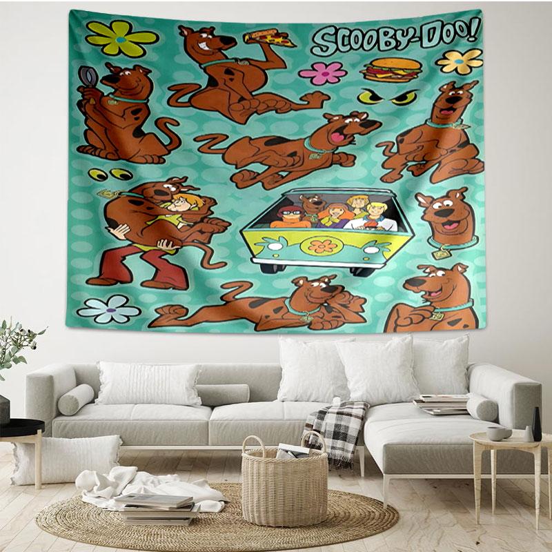 Scooby Print Tapestry - Portable Wall Decor Cloth, for Home, Dorm, Travel, Bedroom, Living Room - Ideal Birthday Housewarming Gift