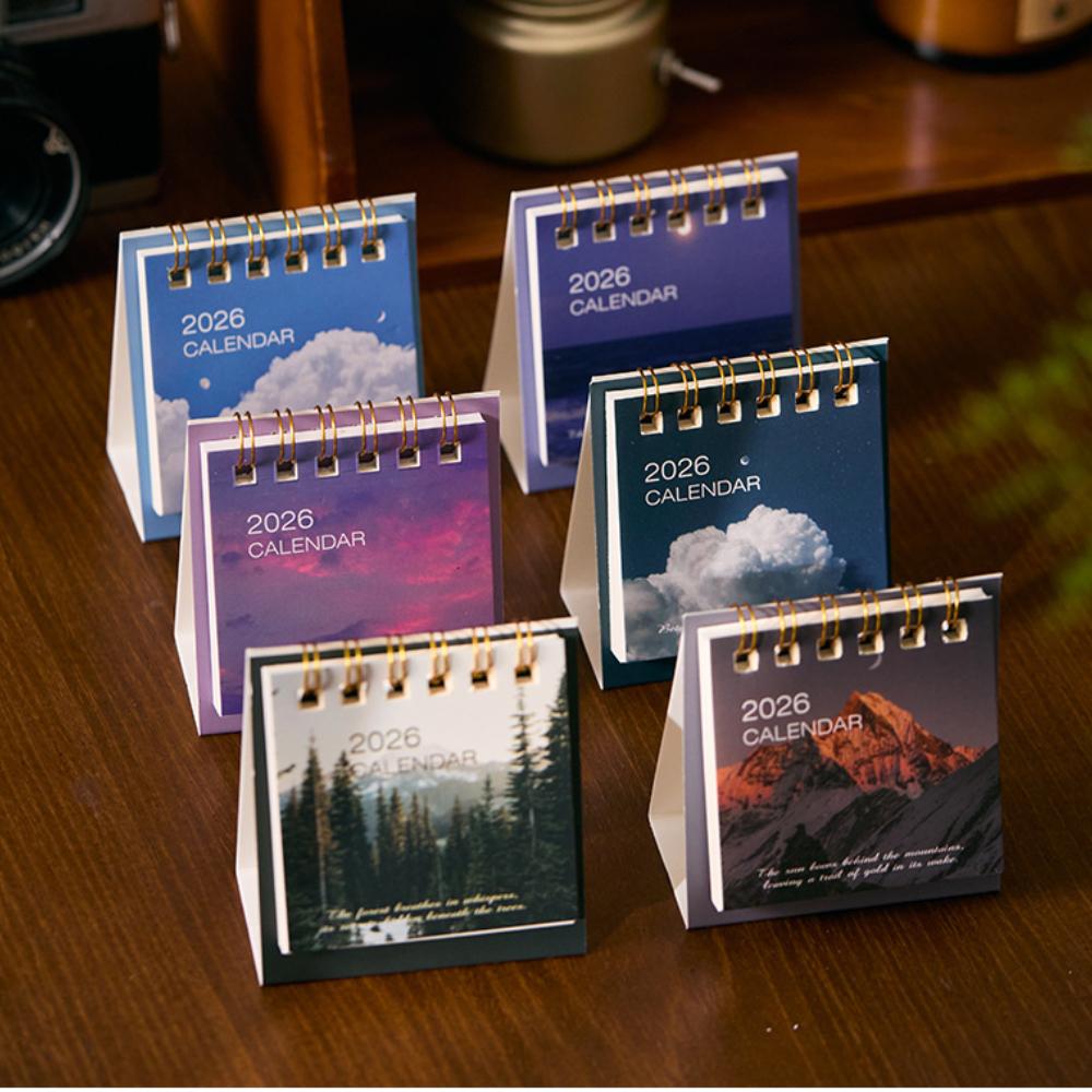 

Ins-Style Scenery Desktop Calendar: Minimalist Artistic Tiny Calendar designed for Students and Office Decor -A2805