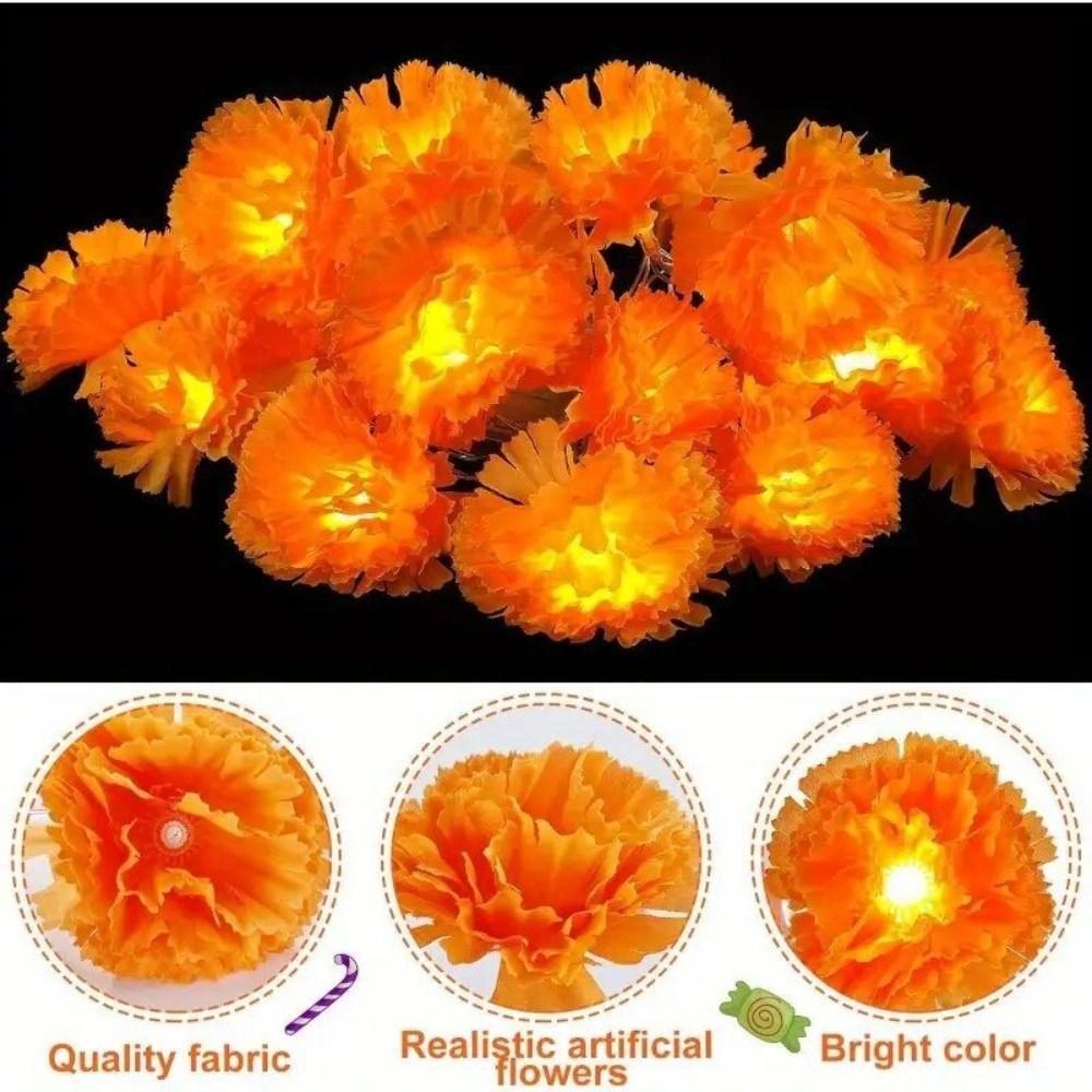 Mexican Style Artificial Flowers String Lights Warm Light Holiday Decorative Lamp  Garden Party