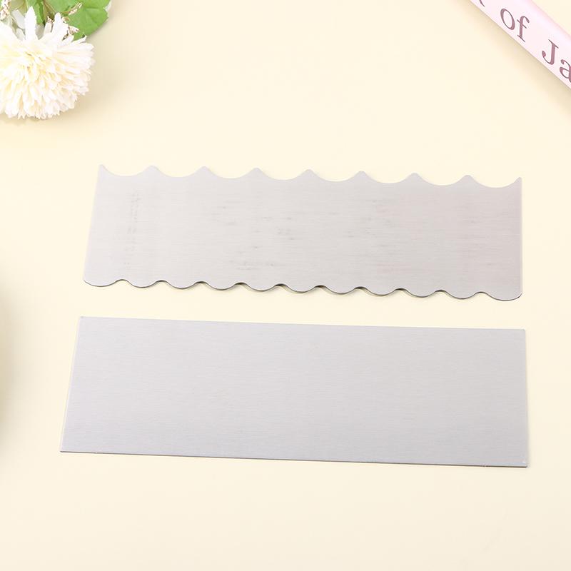 Stainless Steel Cake Scraper Double Sided Patterned Stripe Edge Cake Decorating Comb Smoother Scraper Pastry Cutter