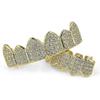 18k Gold Plated Macro Pave Cz Iced-Out Grillz With Extra Molding Bars Included