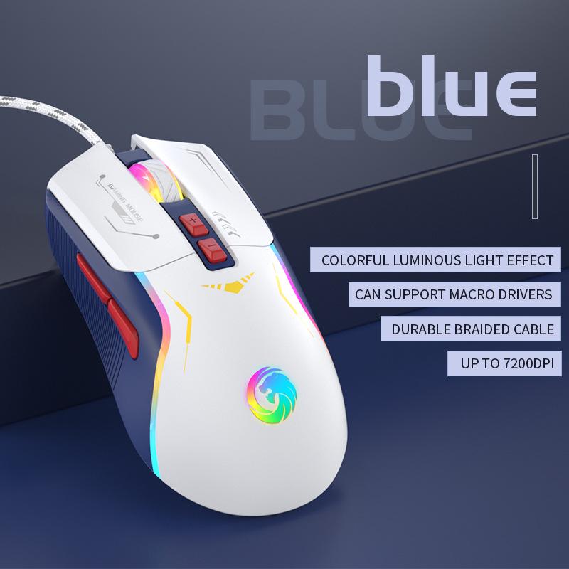 Silent Wired Ergonomic Mechanical eSports Gaming Mouse for HP & Lenovo Desktops