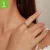 Blue Tulip Open Ring Women'S, Niche Premium Elegant Wind 925 Sterling Silver Ring Jewelry