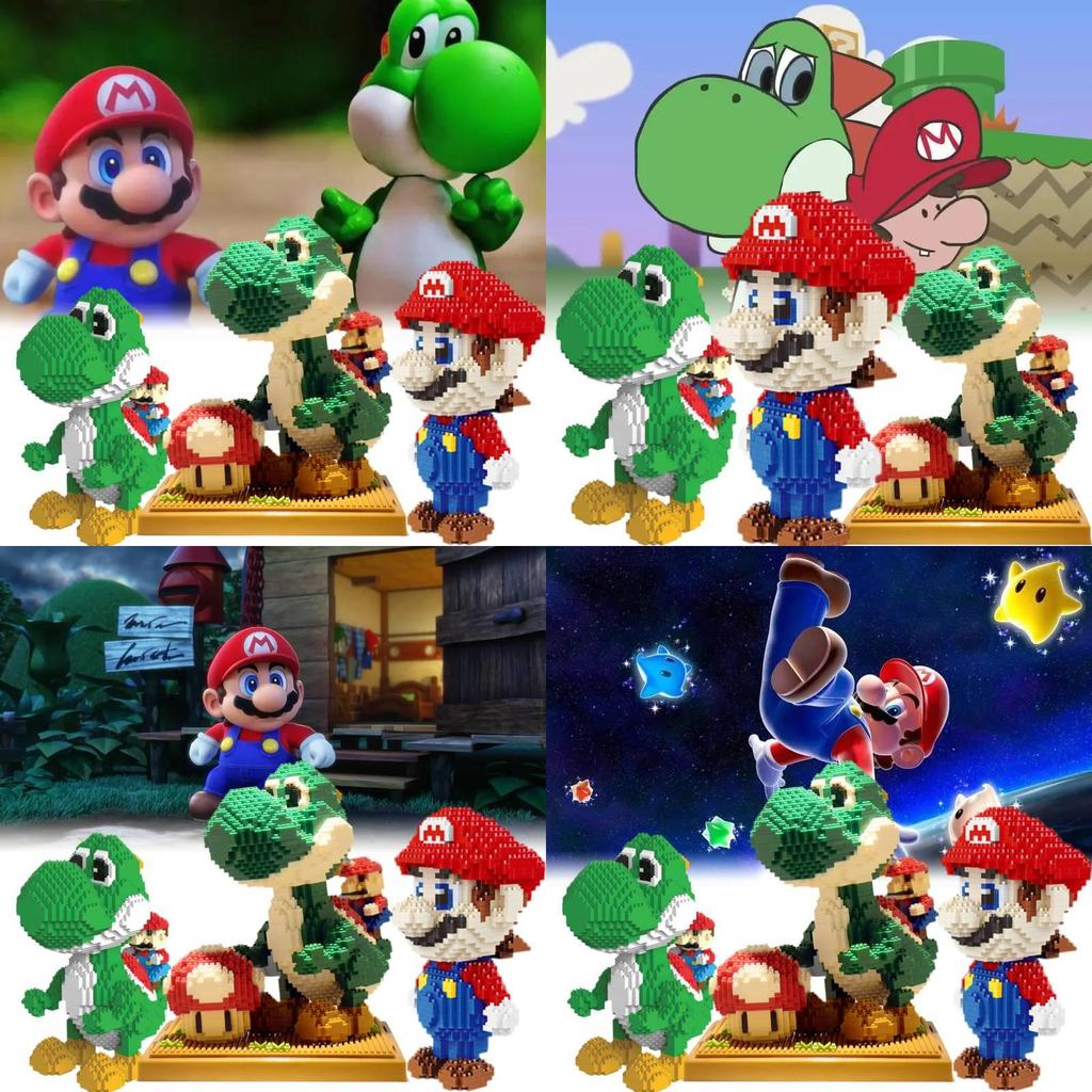 Classic Yoshi Mario Building Blocks Set Featuring 800 High Quality Creative Pieces