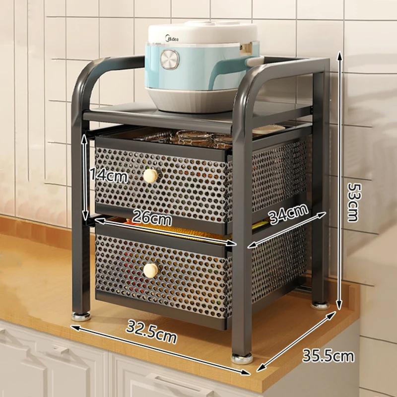 Bar Trolley Cart Kitchen Shelf Breathable Fruit Basket Corner Multi-Layer Rack Storage Rack Wine Trolley Bar Cart For Kitchen