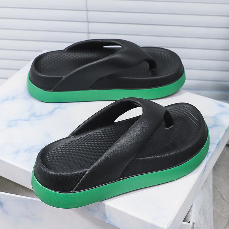 Women's Height-Increasing EVA Flip-Flops 2024: Thick-Soled, Slimming, Clip-Toe Beach Sandals.