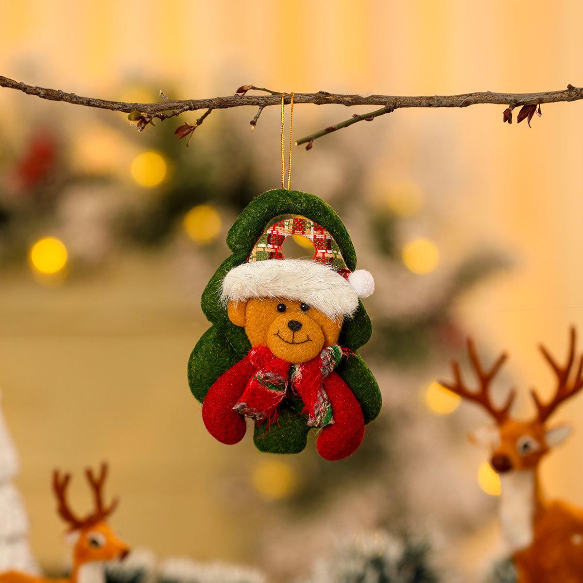 Christmas Tree-Shaped Fabric Doll Ornaments