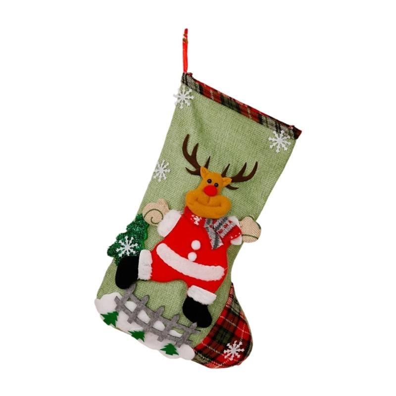 

Cheerful Christmas Party Bags Multipurpose Decoration Stocking For Kids Gifts Storage