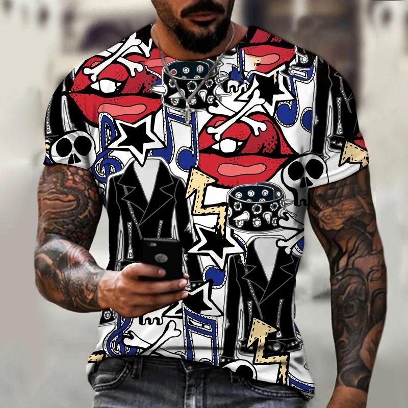 

Граффити, модная летняя мужская футболка с 3d принтом, повседневная футболка с надписью, мультфильм, короткий рукав, круглый вырез, топ, размер XXS 6XL