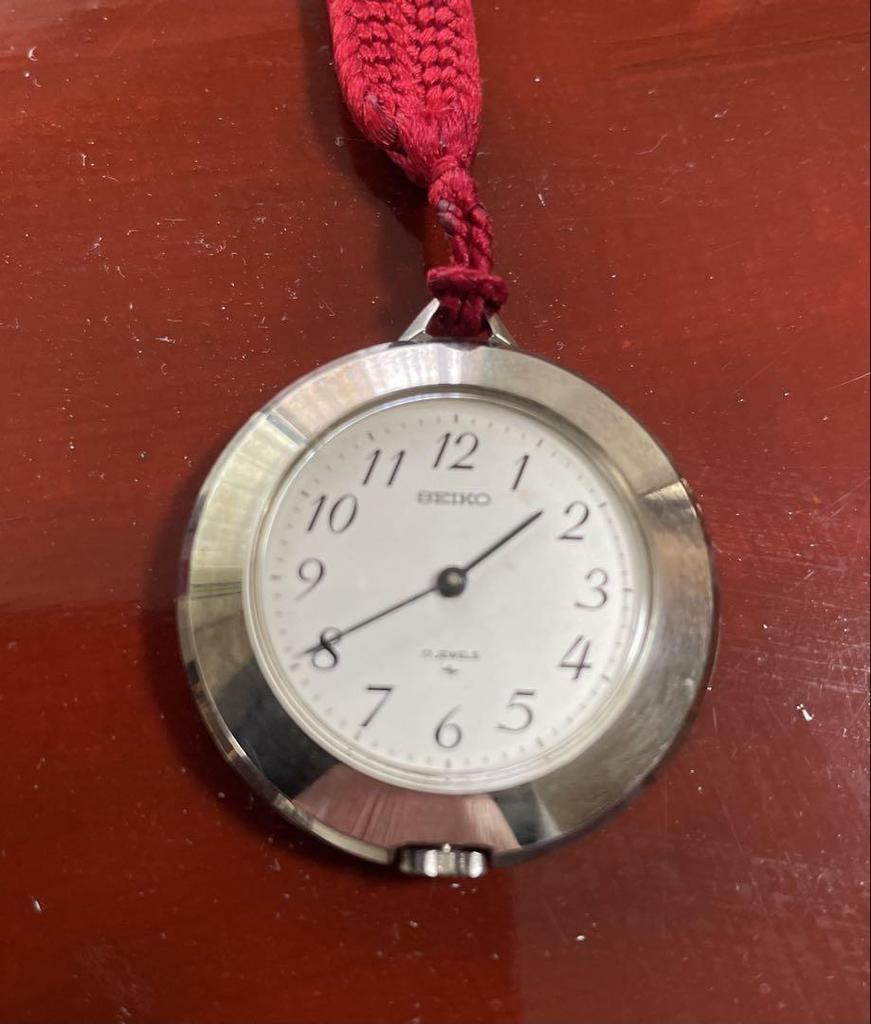 [USED] SEIKO Pocket Watch Silver/Red