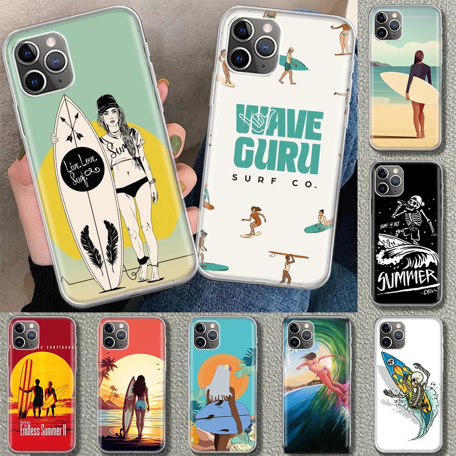 Surf Board Aesthetic Phone Case Cover for iPhone 18 11 12 13 Mini 14 15 Plus 16 Pro Max 17 Air 7 8 + SE Art Customized Fundas 11 12