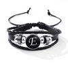 Fashion 26 Letters PU Leather Bracelets Multilayer A-Z Name Initials Bracelet For Men Wrist Accessories Jewelry Birthday Gifts