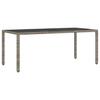 Garden Dining Set 7 pcs Grey Poly Rattan