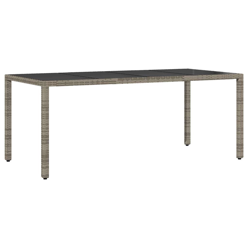 Garden Dining Set 7 pcs Grey Poly Rattan
