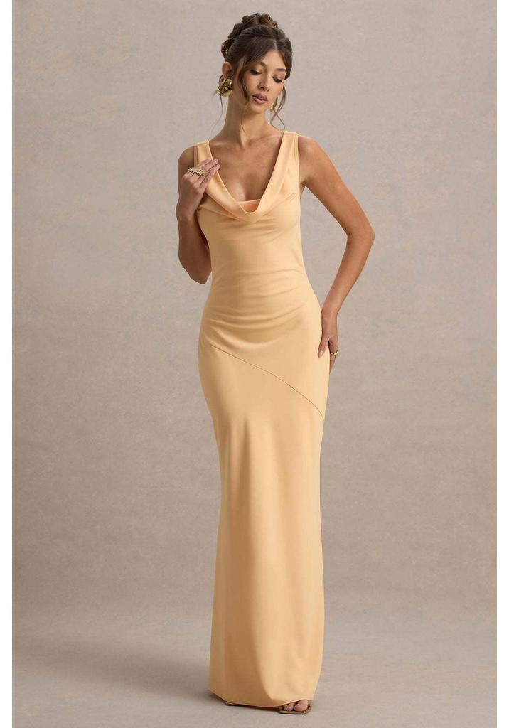 Robe Longue Elegante Satinée Coupe Ajustée Sirène Dos Nu 2025