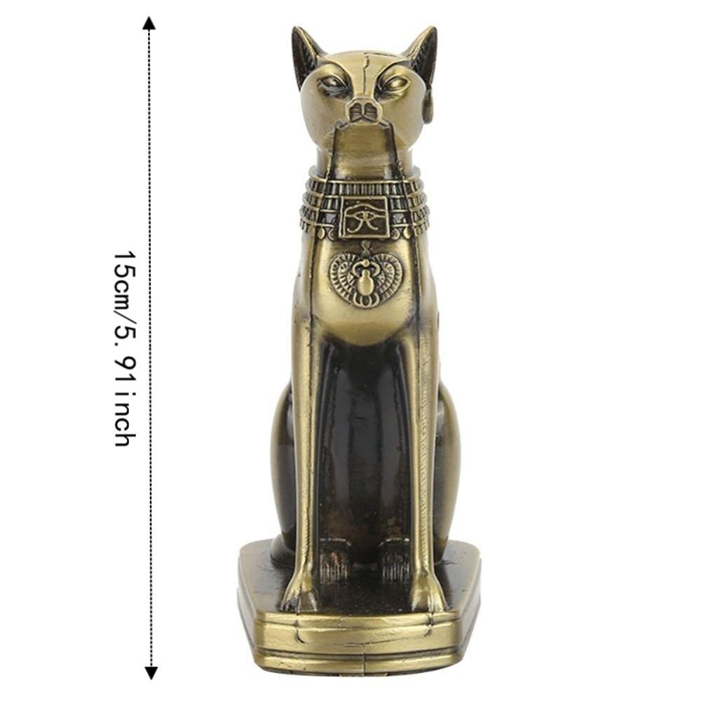 Figurina di Gatto Egiziano in Lega Statua Dea Gatto in Ottone Statue Statua di Bastet Decorazione per la Casa