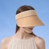 Designer Empty Top Hat Women Pleated Hair Hoop Spliced Breathable Straw Hat Outdoor Large Brim Sun Protection Summer Beach Cap