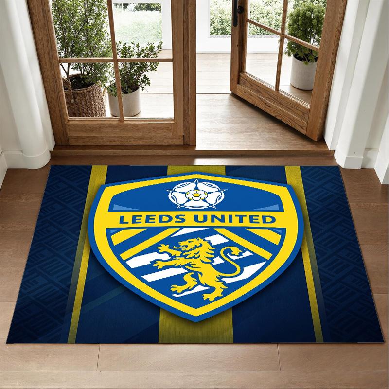 Leeds United Design Crystal Velvet Rug Soft Decorative Mat for Bedroom Entrance