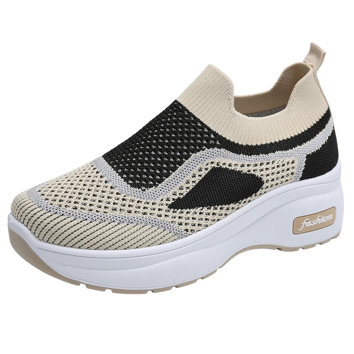 

2024 ЛІТО Жіночі Модні Сітчасті Кросівки на Платформі Дихаючі Кросівки на Тасьмі Кросівки на Тасьмі М які Повсякденні Дорожні Спортивні Кросівки для Бігу 36 бежевий