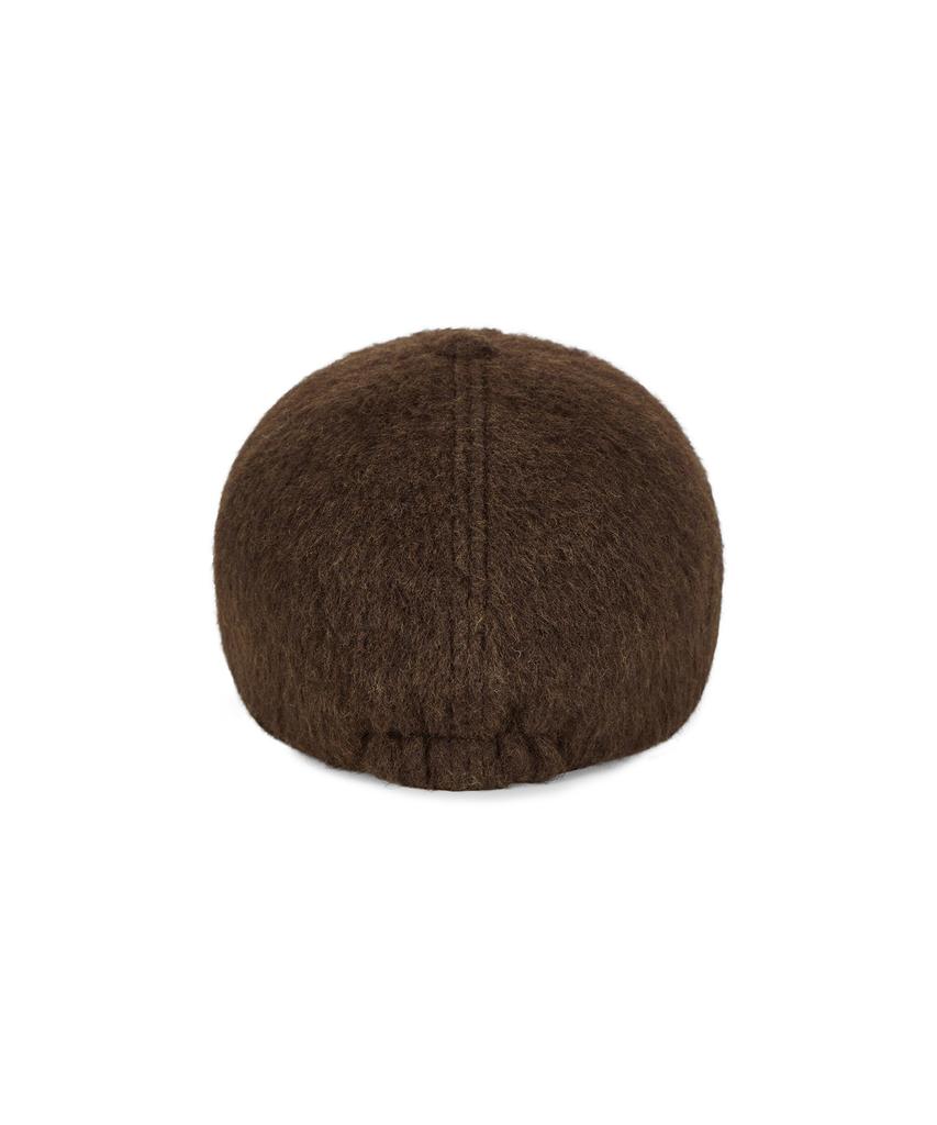Bajal Va Curved Circle Logo Newsboy Cap Dark Brown