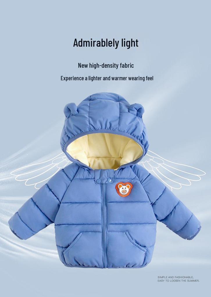 Kids' Winter and Autumn Thick Hooded Cotton Jacket for Boys and Girls