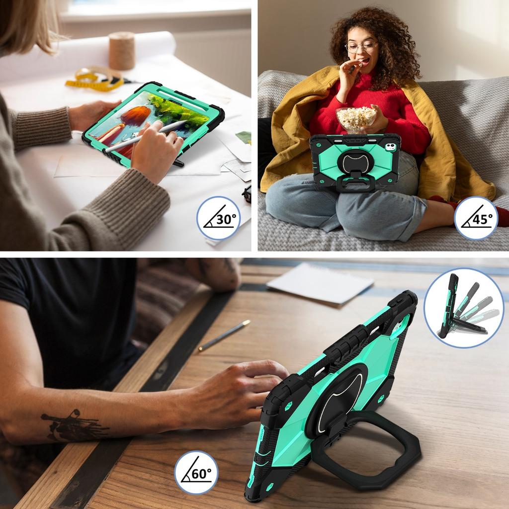 Stoßfeste Tablet-Hülle für IPad Air5 Air11 10. Gen. A16 A19 Pro11 13 IPad 10.2 9. 8. 6. 5. 9.7 Mini 7 6 Drehbarer Ständer Case Funda