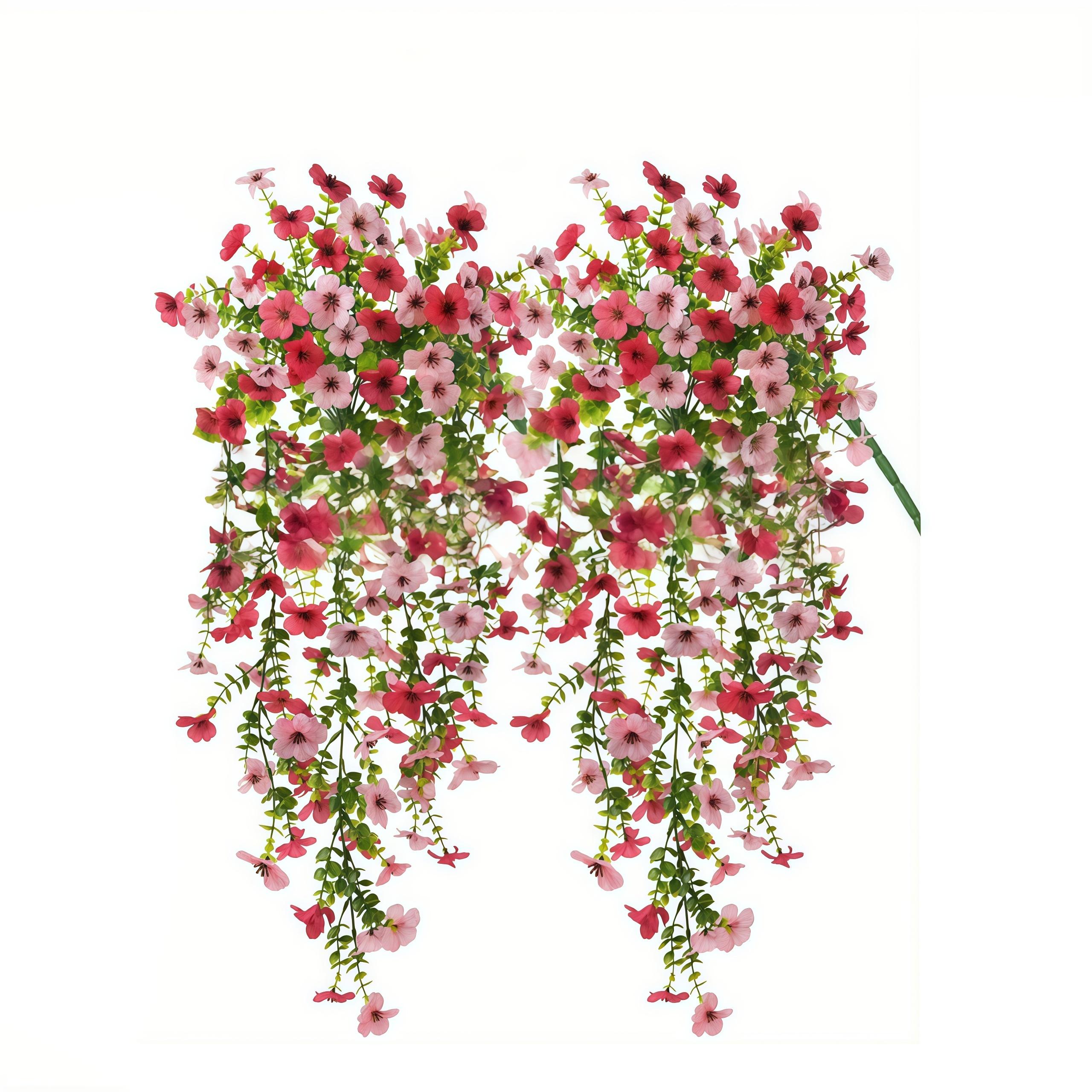 

2/4pcs Artificial Flowers Simulated Eucalyptus Morning Glory Vines with Eucalyptus Leaves, for Home Outdoor Garden Decoration 2pcs троянди рожеві кольору