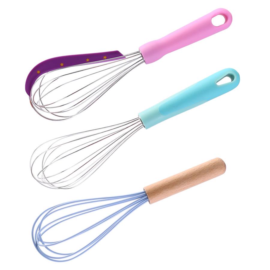 Silicone Whisk with Stainless Steel Handle for Kitchen Baking