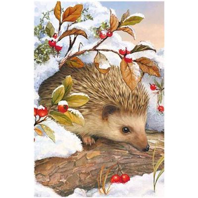 Full 5D Diy Diamond Painting Little Hedgehog In Winter Cross Stitch Home Decor Handmade Gift