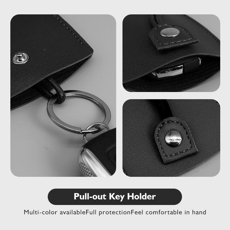 Car Keychain Case Zipper Carbon Fiber Key Protector Cover For KIA Picanto Stonic Venga Sorento Forte