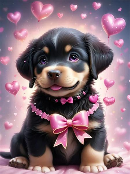 Diamond Painting Kit Dog Flower Full Square/Round Embroidery Mosaic Animal Home Decor