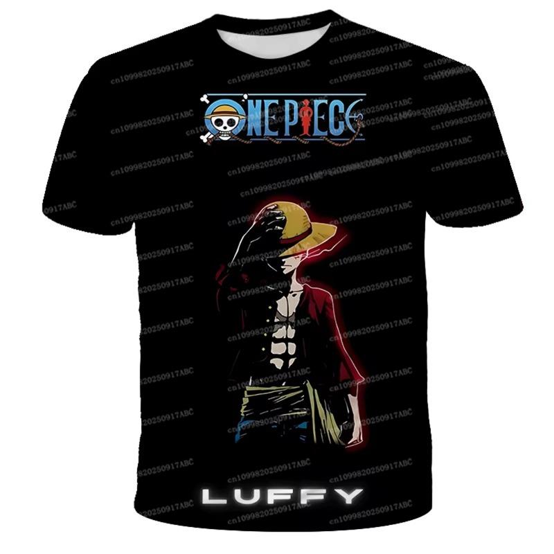 Summer T-shirt men Anime One Piece Luffy T-shirt CosPlay Tshirt Children's clothing Cartoon Top Loose Women Oversized T-shirt