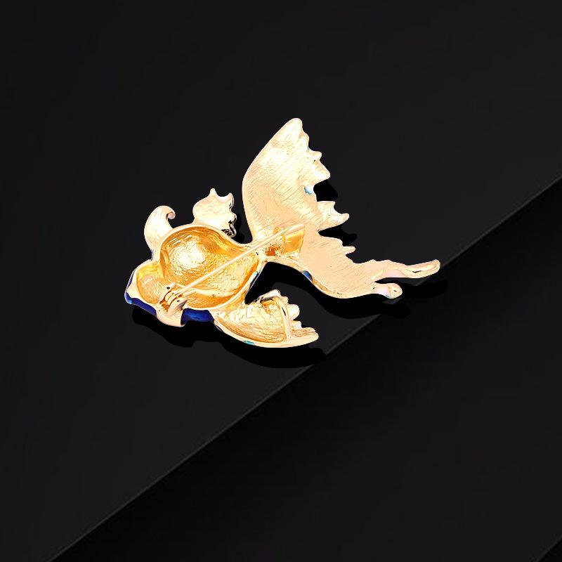Tropfen Brosche Gold Colorfish Brosche Temperament Mantel Pin Mantel Kleidung Zubehör