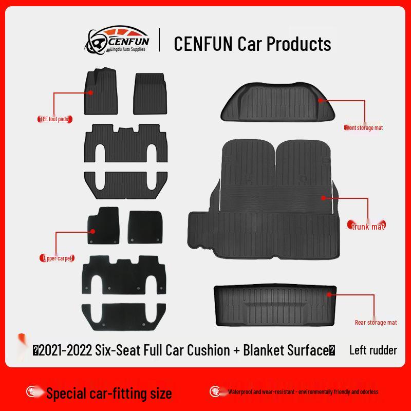 Waterproof TPE Floor & Trunk Mats for 2023 Tesla Model X LHD