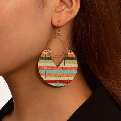 Printed Plate Drop Earrings For Women Light Luxury Fashion Ladies Cocktail Party Drop Earrings Jewelry Direct Selling Wholesale