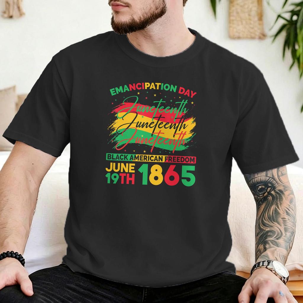 Humorous Juneteenth Black American 1865 Tshirts Unisex Unisex Round Neck Cotton T Shirts Short Sleeve Tees Adult Clothing