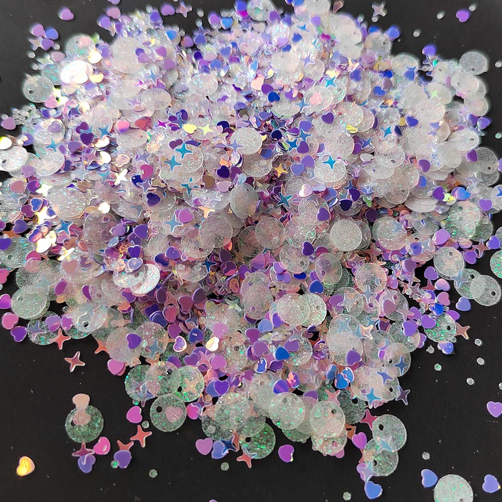 Sequin Glitter Mix Star Heart Dot Shaped Colorful Loose Sequins for Shaker Card NailArt Scrapbook Decoration Makeup Confetti