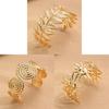 Beach Summer Shaped Leaf Metal Bracelet For Women With Electroplated Finish