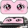 Heart-shaped Pink Pupils Sun Visor Car Sun Shade Front Windshield Coverings Blocker Auto Protector Window Visor Screen Cover