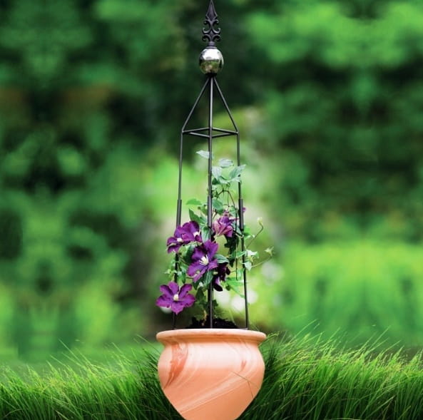 Metal garden support square 79x12x12cm for climbing plants