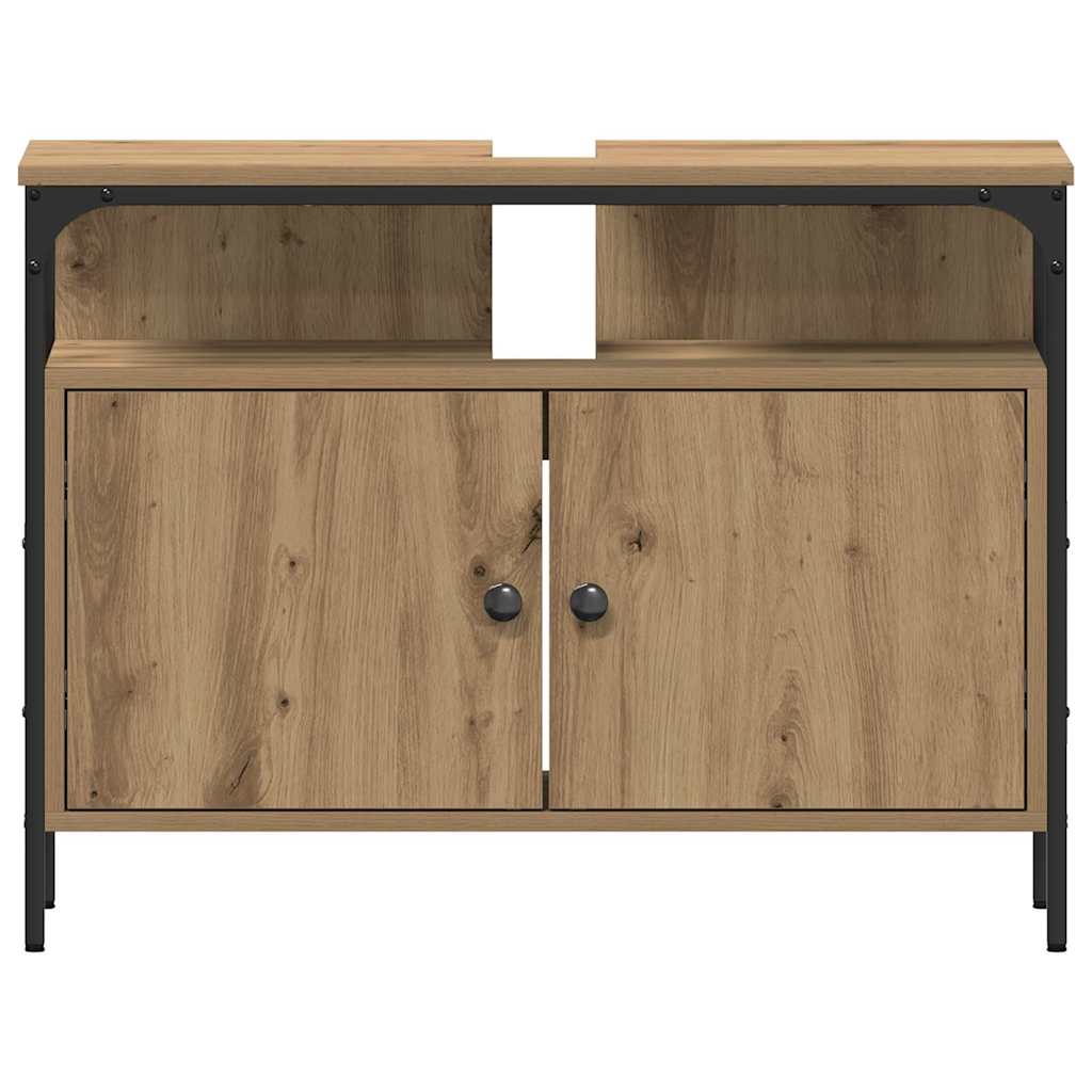 Bathroom Furniture Set with Shelf 4 Pcs Artisan Oak Wood Based Material
