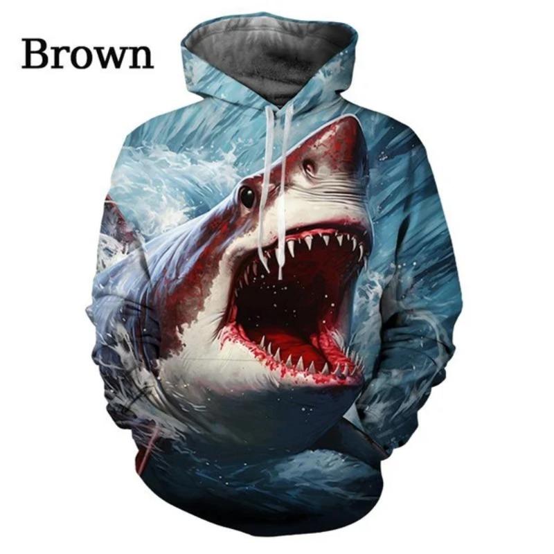 

New Fashionable Men s Street Casual Shark 3D Printed Hoodie Funny Personalized Couple Hoodie 6XL