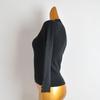 New Arrival Pure Color Stand Collar Pullover Cut Out Shoulder-Baring Sweater Women's Clothing Slim Fit Slimming Long Sleeves Bottoming Shirt Tops