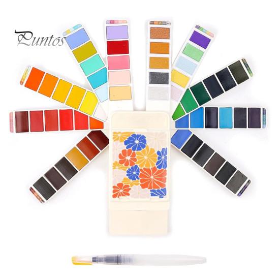 

Набор акварельных красок 56 цветов, складная краска с ручкой-кистью, яркие акварельные пигменты, подарки для детей, начинающих, школьные художественные принадлежности A