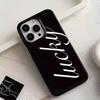 Minimalist English Lucky Pattern Phone Case For iPhone 17 16 Pro Max 15 14 13 12 11 Pro Max 16E 17 Air XR XS 7 8 Plus Soft Cover